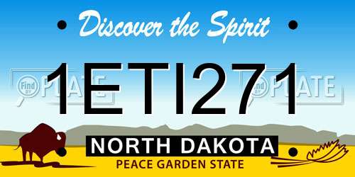 1ETI271 North Dakota License Plate