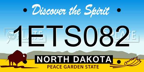 1ETS082 North Dakota License Plate