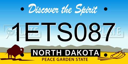 1ETS087 North Dakota License Plate