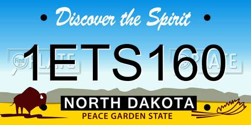 1ETS160 North Dakota License Plate