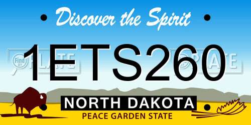 1ETS260 North Dakota License Plate