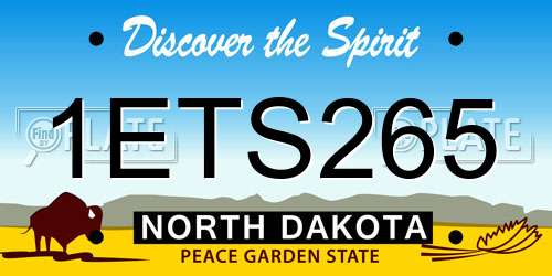 1ETS265 North Dakota License Plate