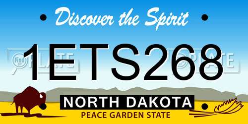 1ETS268 North Dakota License Plate