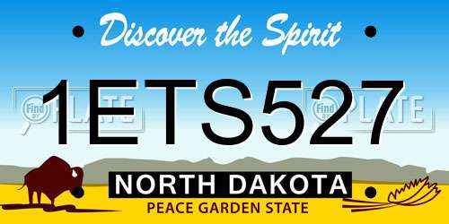 1ETS527 North Dakota License Plate