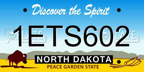 1ETS602 North Dakota License Plate