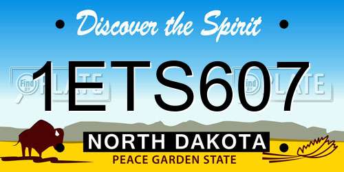 1ETS607 North Dakota License Plate