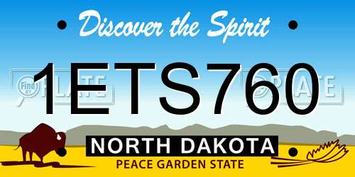 1ETS760 North Dakota License Plate