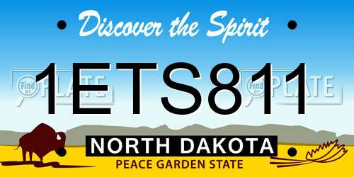 1ETS811 North Dakota License Plate