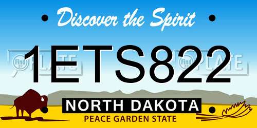 1ETS822 North Dakota License Plate