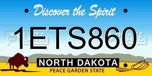 1ETS860 North Dakota License Plate
