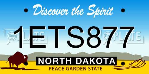 1ETS877 North Dakota License Plate