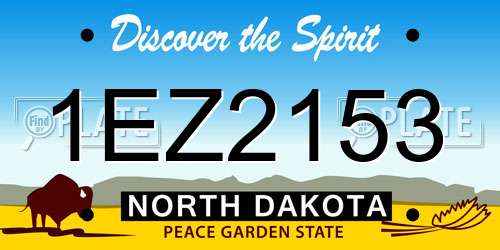 1EZ2153 North Dakota License Plate