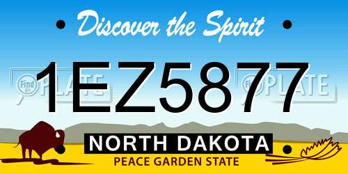 1EZ5877 North Dakota License Plate