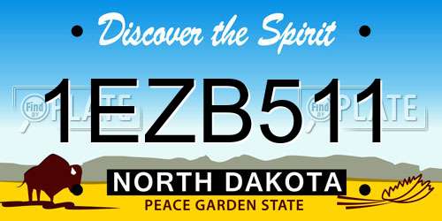 1EZB511 North Dakota License Plate