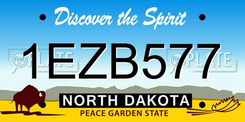 1EZB577 North Dakota License Plate
