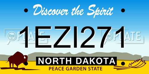 1EZI271 North Dakota License Plate