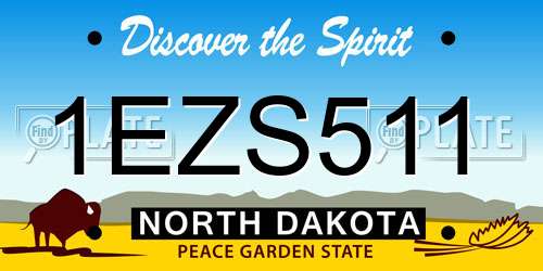 1EZS511 North Dakota License Plate