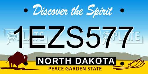 1EZS577 North Dakota License Plate