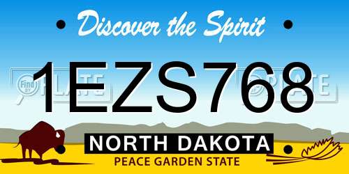 1EZS768 North Dakota License Plate