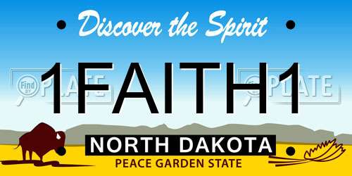1FAITH1 North Dakota License Plate