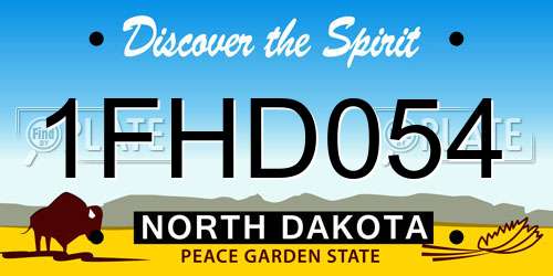 1FHD054 North Dakota License Plate