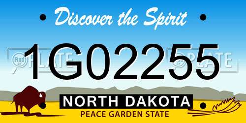 1G02255 North Dakota License Plate