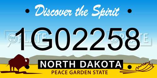 1G02258 North Dakota License Plate