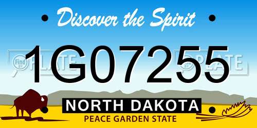 1G07255 North Dakota License Plate
