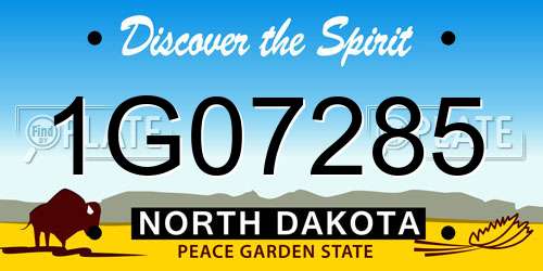 1G07285 North Dakota License Plate
