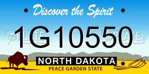 1G10550 North Dakota License Plate