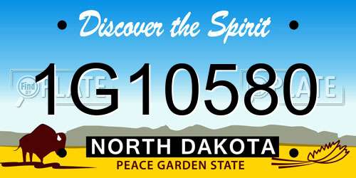 1G10580 North Dakota License Plate