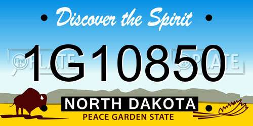 1G10850 North Dakota License Plate