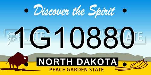 1G10880 North Dakota License Plate