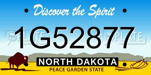 1G52877 North Dakota License Plate