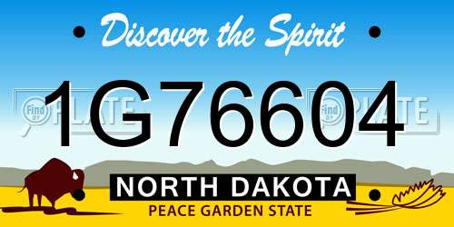 1G76604 North Dakota License Plate