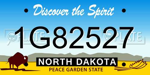 1G82527 North Dakota License Plate
