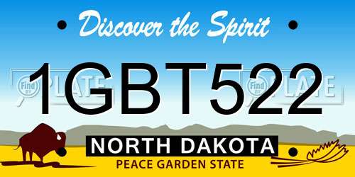 1GBT522 North Dakota License Plate