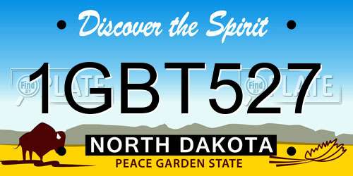 1GBT527 North Dakota License Plate