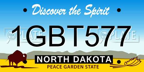 1GBT577 North Dakota License Plate