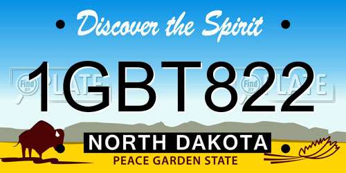 1GBT822 North Dakota License Plate