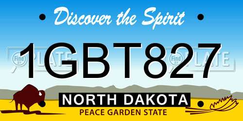1GBT827 North Dakota License Plate