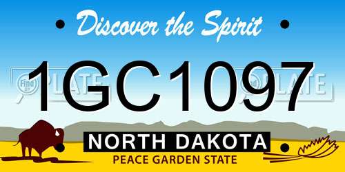 1GC1097 North Dakota License Plate
