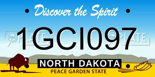 1GCI097 North Dakota License Plate