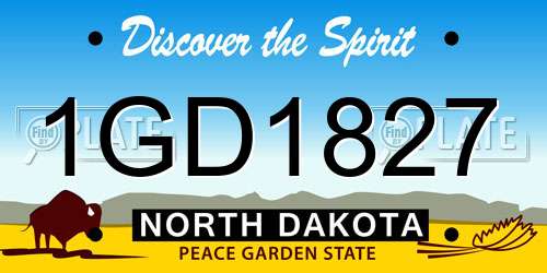 1GD1827 North Dakota License Plate