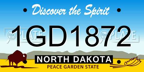 1GD1872 North Dakota License Plate
