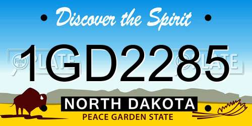 1GD2285 North Dakota License Plate
