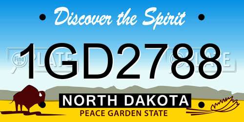 1GD2788 North Dakota License Plate