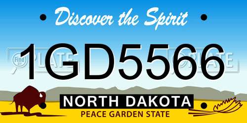 1GD5566 North Dakota License Plate
