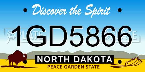 1GD5866 North Dakota License Plate