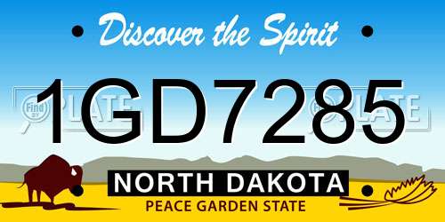 1GD7285 North Dakota License Plate